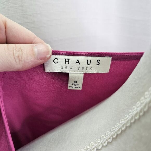 Chaus Pink Cap Sleeve Popover Blouse Size Small - Picture 7 of 9